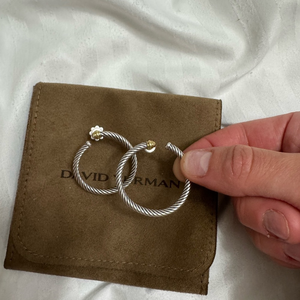 David Yurman Silver and Gold Earrings